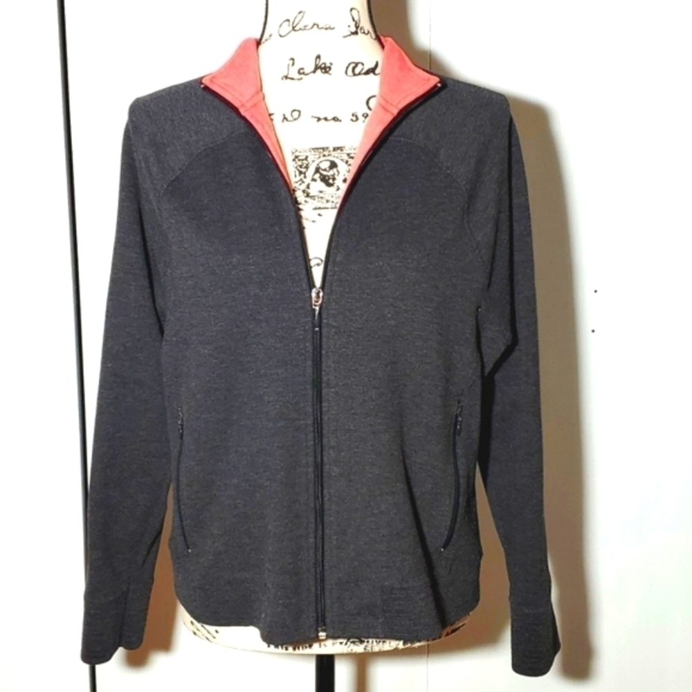 Liz Claiborne| Women's Dark Gray & Pink Careerwear Coat Jacket Sz.Medium